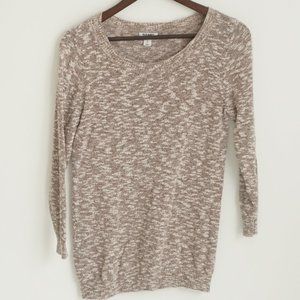 Brown Knit Scoop Neck Sweater